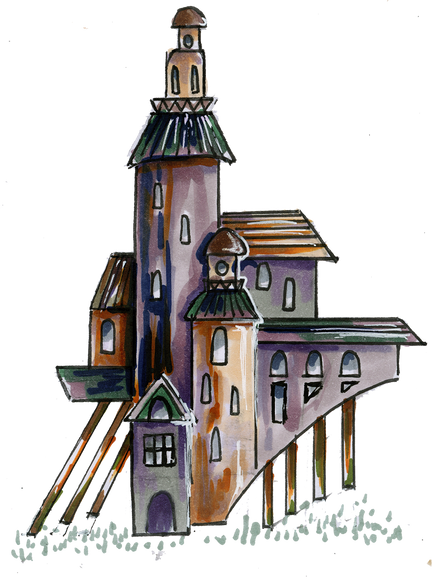 Steampunk House Illustration